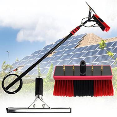 Imagem de Escova de limpeza telescópica para varão, escova de limpeza de vara alimentada por água, escova telescópica, ângulo ajustável, raspador de faixa (6 m)