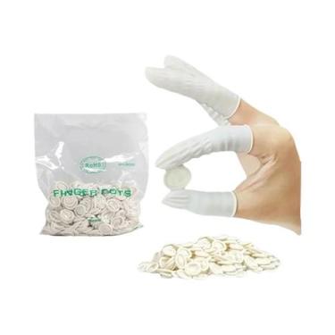 Imagem de Protetores De Dedo Descartáveis De Borracha Natural Antiderrapantes E 