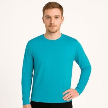 Imagem de Camiseta Manga Longa Segunda Pele Masculina Lisa Dry Academia Fit-Masculino