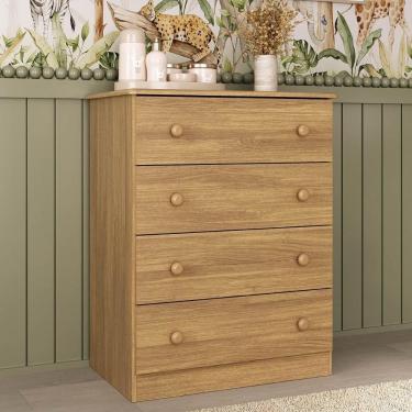 Imagem de Cômoda Infantil 65cm Com 4 Gavetas Encanto Multimóveis Mp4427 Madeirado Madeirado