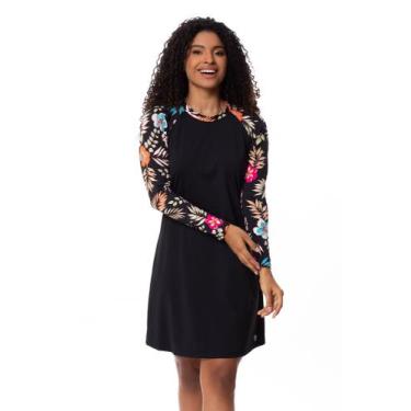 Imagem de Kit Vestido Saída De Praia + Shorts Moda Praia Evangélica Piscina Uv50