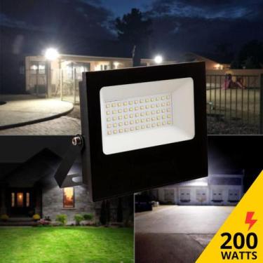 Imagem de Refletor Led 200W Branco Frio SMD Ip66 Resistente a Água Bivolt Jardim