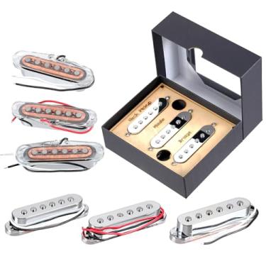 Imagem de Conjunto de captador de guitarra Alnico 5 Single Coil Pickup Neck/Middle/Bridge Pickups SSS para guitarra elétrica Stratocaster peça de reposição prata