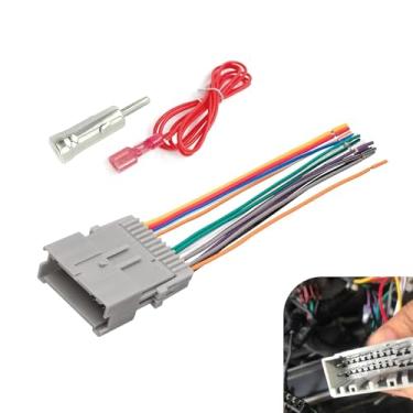 Imagem de Yidcidu 3 peças de cablagem de rádio de carro, plugue conector pigtail modificado de áudio à prova d'água, cabo de receptor de CD estéreo de reposição, compatível com Chrysler Hummer Buick Suzuki GMC