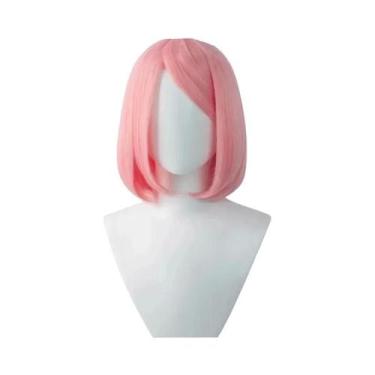 Imagem de Peruca Sintética Rosa Curta Para Cosplay De Anime Haruno Sakura, Resis