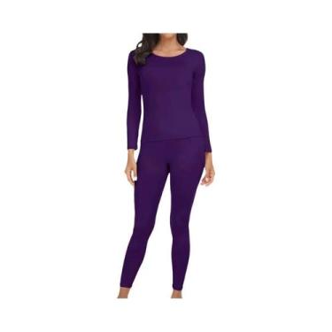 Imagem de Conjunto De Roupa Térmica Feminina: Camiseta E Calça Longa Para Clima 