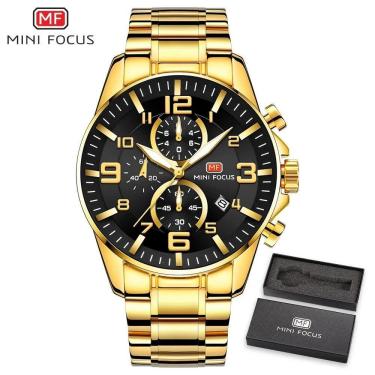 Imagem de Relógio Masculino Mini Focus Mf0278g à Prova D'água Preto