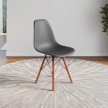 Imagem de Cadeira Eames Estilo Moderno Em Ferro Cobre Com Assento Cinza