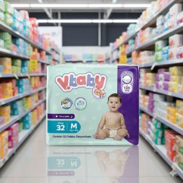 Imagem de Fralda V.Baby Dia e Noite Mega M 32 Unidades
