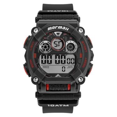 Imagem de Relógio Mormaii Masculino Digital Preto Vermelho Mo8005-8p