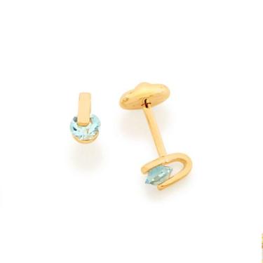 Imagem de Brinco Infantil Com 2 Cristais Facetados, (Par). - Rommanel Tamanho:0C