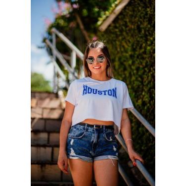 Imagem de T-shirt cropped feminino - Houston tamanho único - Bivilu T-shirts