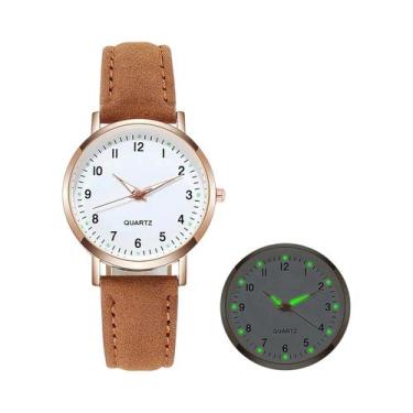 Imagem de Relógio De Pulso Feminino Elegante Com Pulseira De Couro E Mostrador D