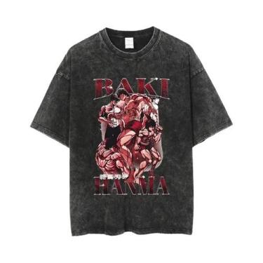 Imagem de Camiseta Masculina Oversize Anime Baki Haman Harajuku Vintage 100% Alg