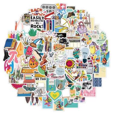 Imagem de Pacote de adesivos, material escolar, 100 unidades de vinil impermeáve