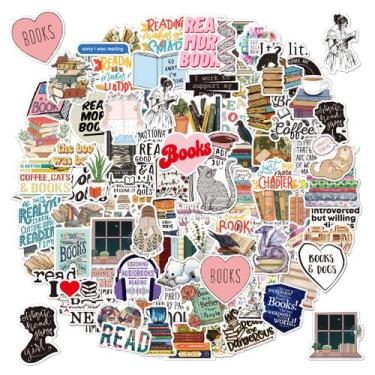 Imagem de Pacote de adesivos para leitura de 50 unidades Aesthetic Book Lover Vi