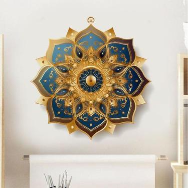 Imagem de Adesivos de parede Mandala Golden Blue Pattern Autoadesivo em PVC - yi