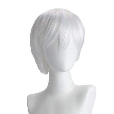 Imagem de Peruca de cosplay Tokyo Ghoul Kaneki Ken Anime 28cm para Halloween - t