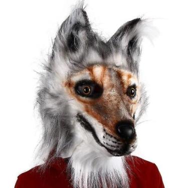 Imagem de Máscara de animal, fantasia realista de festa de Halloween de lobo, co
