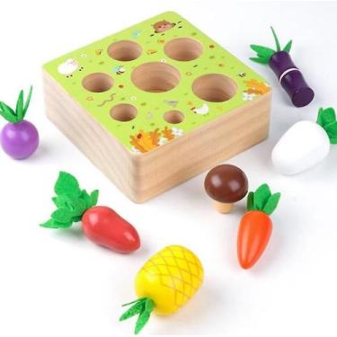 Imagem de Brinquedo Montessori Wooden Farm Harvest Game para 1-3 anos - Gloome S