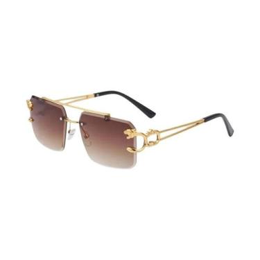 Imagem de Óculos De Sol Leopard Sem Aro Com Lentes Gradientes UV400, Ponte Dupla