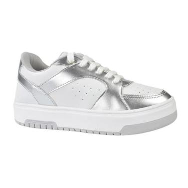 Imagem de Tênis Godiva Casual Feminino Branco Prata, Branco, Prata, 36