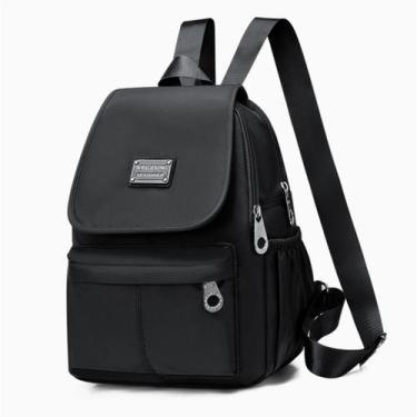 Imagem de Mochila Preta Unissex Média Regulavel Moderna Resistente - Alwy, Preto