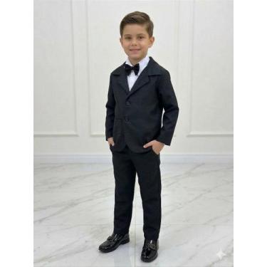 Imagem de Conjunto Social Miss Cherry Jorge - Terno Preto Completo para Meninos,