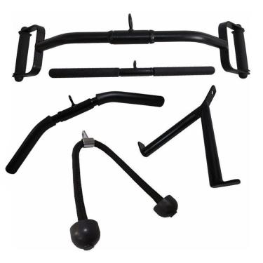 Imagem de Kit 5 Barras Puxadores Pulley Romana Corda Reto Curvo-Unissex