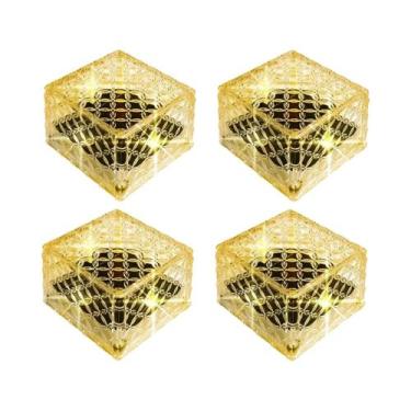 Imagem de Luz Solar De Vidro Em Formato De Bloco 4 Peças LED Lâmpada De Cristal 
