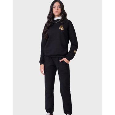 Imagem de Calça Moletom Punho Bolso Dia a Dia Inverno Frio Elegante Quetinho Moda - Femino 12 a 18 anos-Feminino