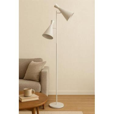 Imagem de Luminária de Piso Jacoba com Cúpula Dupla Articulada e Design Moderno 