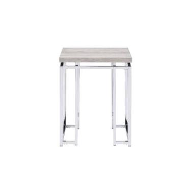 Imagem de Mesa final Ergode Natural Oak Chrome Square KD Design