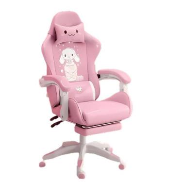 Imagem de Cadeira Gamer Giratória Rosa Encosto Alto Ajustável PU - Master