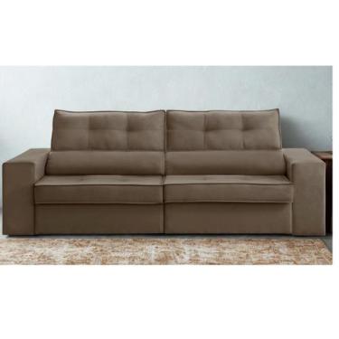Imagem de Sofá Retrátil e Reclinável 3 lugares 2,50m com Molas Milão Suede Cappu