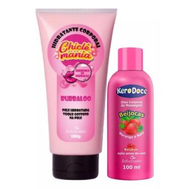 Imagem de Creme Hidratante Chiclé Mania + Oleo Massagem Sensual Beijocas - Sofis