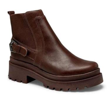 Imagem de Bota Tanara de Cano Curto em Couro Marrom - Feminina - Marro, 38