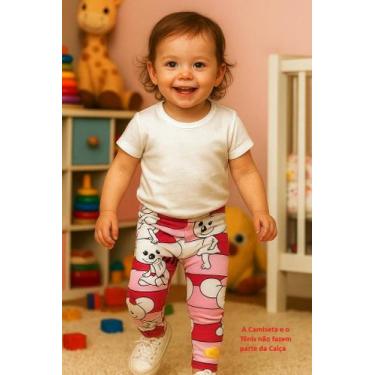 Imagem de Calça Legging Infantil Estampada Menina 2 Anos - Nalu_kids, Branco ver