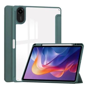 Imagem de Capa case para Redmi Pad 2 - fundo acrílico c/ slot caneta COR:VERDE -