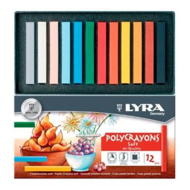 Imagem de Giz Pastel Seco Lyra Polycrayons Soft 12 Cores