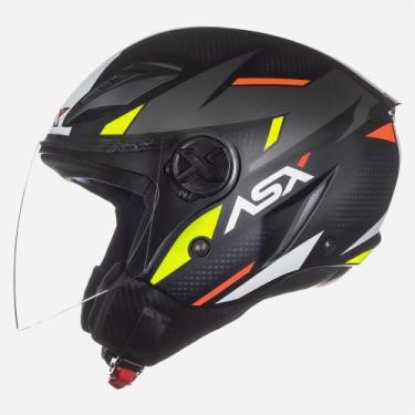 Imagem de Capacete Asx City Air Square Fosco Preto/Grafite/Amarelo, 60