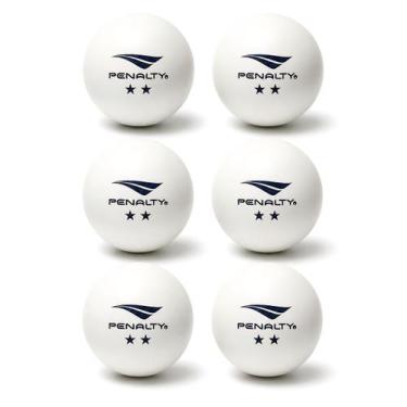 Imagem de Kit 6 Bolas de Tenis de Mesa Penalty, Branco