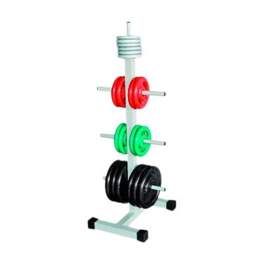 Imagem de Suporte Expositor para Academia Musculação 300kg SEA300A Compacto para Barras Anilhas Fitness