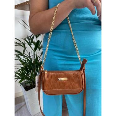Imagem de Bolsa feminina monica sanches 3787 fendi caramelo/rustic caramelo