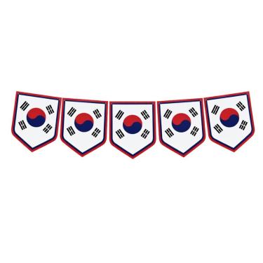 Imagem de Faixa Decorativa Bandeirinhas Coreia do Sul 8m X 18cm Branco Neotrentina