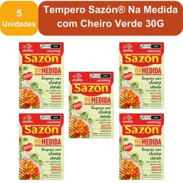Imagem de Kit 5 Unidades Tempero Sazón Na Medida com Cheiro Verde 30G - AJINOMOT