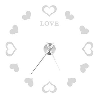 Imagem de Relógio de parede, relógios de parede DIY Relógio para decoração de sala de estar para decoração de casa(Prata)