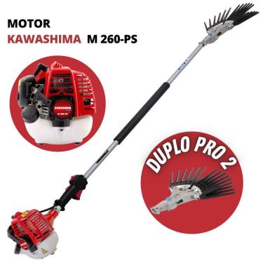 Imagem de Derriçadeira de Café Premium Kawashima KWD2610D2L com Kit de Derriçador Duplo Pro 2 Nakashi Haste Longa 1500mm e Motor de Alta Potência Kawashima Plus