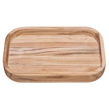 Imagem de Gamela para Churrasco Retangular em Madeira Teca com Acabamento Natural 40 x 25 cm Tramontina