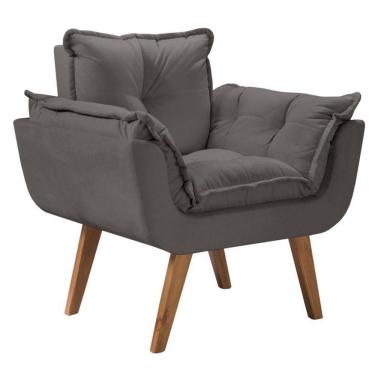 Imagem de Poltrona Opalla 1 Lugar Suede Grafite Cinza